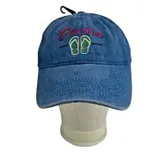 Destin Hat Ball Cap Strap Back Hook and Loop Denim