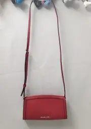 Michael Kors Jet Set Red Leather Zipper Closure Crossbody Bag - NWT $228