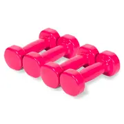 4x Vinyl Dipped Weighted Dumbbell 1kg Home Gym Training Workout Fitness Set