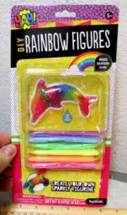 Novelty toy Rainbow Figures , magic rainbow sand, create a sparkly figurine NEW