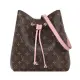 【Louis Vuitton 路易威登】M44022 經典Neonoe系列Monogram印花牛皮鑲飾束口斜背/肩背水桶包(粉色)