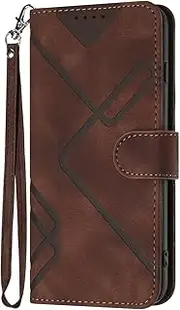 WOWUDI Case for Samsung Galaxy S23 FE,Flip PU Case Premium PU Leather Mobile Phone Case Flip Case Wallet Silicone Protective Case [Card Slot] [Stand Function] case- Brown