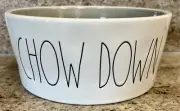 Rae Dunn ￼Grey CHOW DOWN X-Large Dog Bowl 8” inches