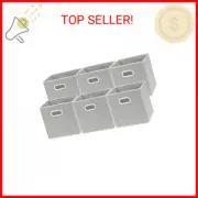 Simple Houseware Foldable Cube Storage Bin with Handle, Grey - 6 Pack