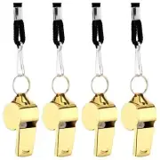 1X Stainless Steel Metal Sports Whistle Very Loud Whistle with Rope Hot B5