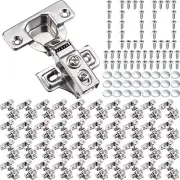 100 Pack Soft Closing Cabinet Hinges for Kitchen 1/2 Inch Partial Overlay Kit...