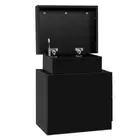 NNEDSZ Bedside Tables 2 Drawers Side Table Storage Nightstand Black Bedroom Wood