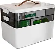 Large Capacity Pill Case | Portable Pill Box with 3-Layer - Desk Storage Case, Damp-Proof Tablet Container for Dressing Table, Bathroom, Camping
