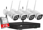 UL-TECH Set of 4 Security Camera, 8 Channel Wireless Spy Surveillance Pet Cameras Hidden CCTV Monitor WiFi Home Safe Outdoor Indoor System, 3mp Full HD NVR P2P with Built in Ir-Cut White