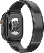 ​MaKTech Titanium Band for Apple Watch - DLC Scratch-Resistant Metal Strap,Lightweight Bracelet,Bevelled Edge Quick Release Loop for iWatch 10/9/Ultra 2/SE/8/7[2024] (42mm/41mm/40mm,Black)