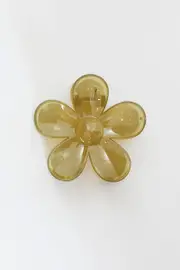 Green Flower Design Hair Claw