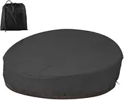 Patio Rattan Daybed Cover 210D Oxford Waterproof Round Rattan Daybed Cover Rattan Garden Furniture Cover for Rattan Day Bed Sofa (228x83cm) (Black)