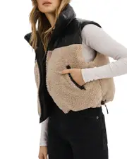 Lamarque Melicia Reversible Faux Leather & Fleece Vest