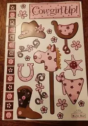 We R Memory Keepers Embossible Designs Stickers "COWGIRL UP" 34 Pieces