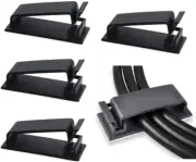 50 Pack Self Adhesive Cable Management Clips For Under Desk Home & Office, Black