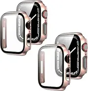 2-Pack Waterproof Full Cover For Apple Watch Series 10 Screen Protector， For Apple Watch Cover & Screen Protectors，For Apple Watch Case(Rose Gold)