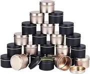 Plmvhpb 24 Pack Tin Cans With Lids, 4 Oz, Metal Jars for DIY Candle Making, Arts & Crafts, Party Favors and Gifts