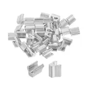 40Pcs Zipper Slider Retainers - #3 Top Stoppers for Replacing, Silver Tone