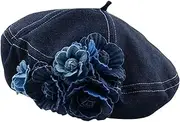 [APLVFFZH] Women Beret Hat Costume Hat Beret Cap Denim Hat for New Year Spring Autumn Birthday