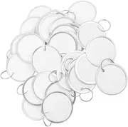 SEWACC 60pcs Writable Round Rim Key Tags with Split Rings for Easy Identification and Organizing Keys Luggage and Garden Tools Labeling