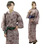 YUKATA Japanese Kimono Easy-To-Wear - Hotel Hot Springs Comfortable - For Gifts