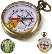 Vintage Pocket Watch Metal Compass Outdoor Brass Compass Children Portable Hiking Waterproof Pocket Compass Made of Brass Navigation Tools Waterproof Compas for Outdoor, Camping, Hiking