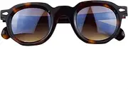 [BETSION] Retro Polarized Vintage Spring Hinges Sunglasses Round Acetate Eyeglasses Frames Unisex for Men Women
