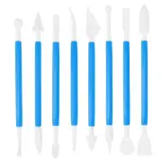 8pcs Plastic Clay Tools Double-Headed Modeling Sculpting Pottery Blue