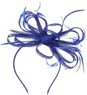[LALAFINA] Fascinators Hat Headband Tea Party Headband Flower Mesh Headwear Banque Wedding Clip Cocktail Hair Clip Derby Hat for Women Girls
