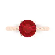 2Ct Round Cut Pink Tourmaline Solid Designer Promise Statement Anniversary Ring