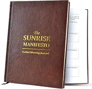 SaltWrap The Sunrise Manifesto Guided Morning Journal (Brown) - Minimalist Morning Pages for Gratitude, Productivity, and Focus