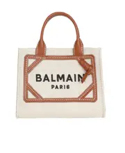 B-Army mini canvas shopping bag with leather inserts One size White