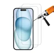 2pcs 9H Tempered Glass Screen Protector Guard for Apple iPhone 15 PLUS Front