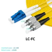 5Pcs 1m 2m 3m 5m 10m 15m LC/UPC to FC/UPC Duplex SM OS2 Fiber Optic Patch Cord