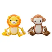 Stuffed Dog Squeak Monkey Plush Chew Chew-Resistant for Dogs