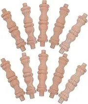 OSALADI 10pcs Rustic Column Entry Cabinet Wood Column Hallway Cabinet Building Supplies Column Decor Wood Craft Spindles Replacement Wine Bottle Holder Bar Cabinets for Home Wooden Khaki
