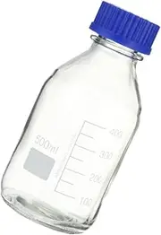 HIAKDOFT 1Pc Glass Bottle with Calibration Transparent Sample Bottle for Laboratory Use for Chemistry Experiments and Education Assorted Color Options