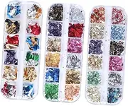 Baluue DIY Nail Art Decals 3 Packs of 12 Grids Nail Foil Paper Glitter Sequins Perfect for Parties Events