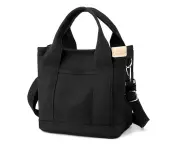 Small Tote Bag With Zipper Tote Bag For Women Canvas Crossbody Bag Shoulder Bag Satchel Hobo Bag Messenger Bag Tote Bag For Women,Black