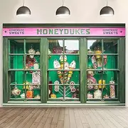 RHHRSM Photography Backdrops Green Wood Windows Sweet Honeydukes Shop Baby Shower Portrait Background Photo Studio Photophone（7x5ft）