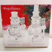 Godinger Holiday Collection Silver Plate Snowman Candle Holders Set of 2