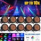 Up to 10PCS 36 LED RGB PAR Light Stage Lighting DMX Strobe Party DJ Disco Lights