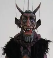 DEVIL - wooden marionette, 28 inches tall, handmade from CZECH REPUBLIC