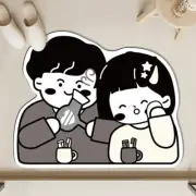 Diatom Super Absorbent Bathroom Mat Cute Cartoon Couple Non-Slip Mud Toilet Pad