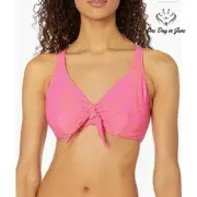 Seafolly Women's F Cup Tie Front Tank Bikini Top Swimsuit Size 4
