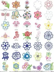 187 APPLIQUE FLOWER Embroidery Machine Designs Patterns PES USB