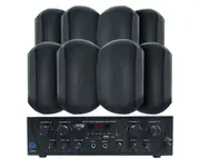 Waterproof Outdoor Speaker Package with 320W Bluetooth Amplifier Black 174C+4xWTP660BLK