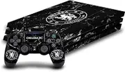 Official Chelsea Football Club Black Marble Mixed Logo Vinyl Sticker Gaming Skin Decal Cover Compatible with Sony PlayStation 4 PS4 Pro Console and DualShock 4 Controller