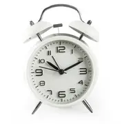 Catzon Analog Alarm Clock 4" Extra Loud Quartz Battery with Backlight Retro Decorative Old School-White