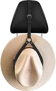 Adorila Cowboy Hat Rack for Pickup Trucks, Leather Cowboy Hat Holder for Truck Headrest, Cowboy Hat Hanger